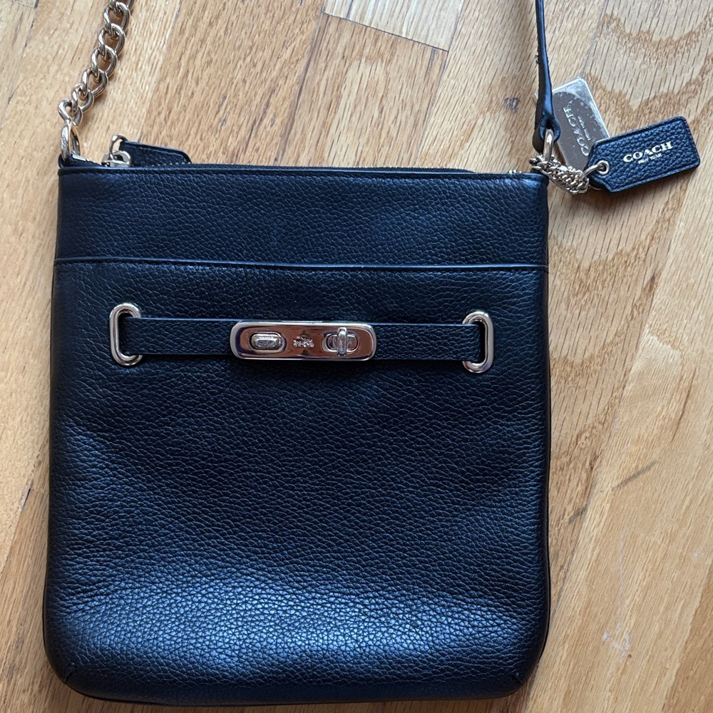 Coach Black Pebbled Leather Crossbody Bag